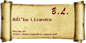 Bába Lizandra névjegykártya